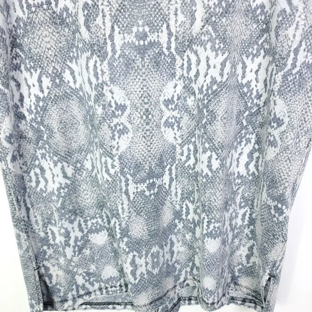 Free People Top Womens S Tourist Printed Snake Animal Exotic Super Soft Gray